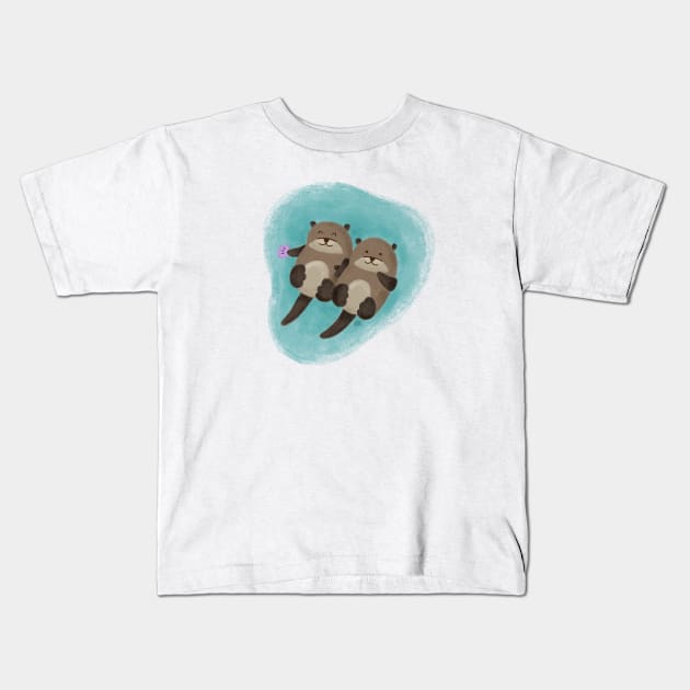 Significant Otters Kids T-Shirt by LesliePress